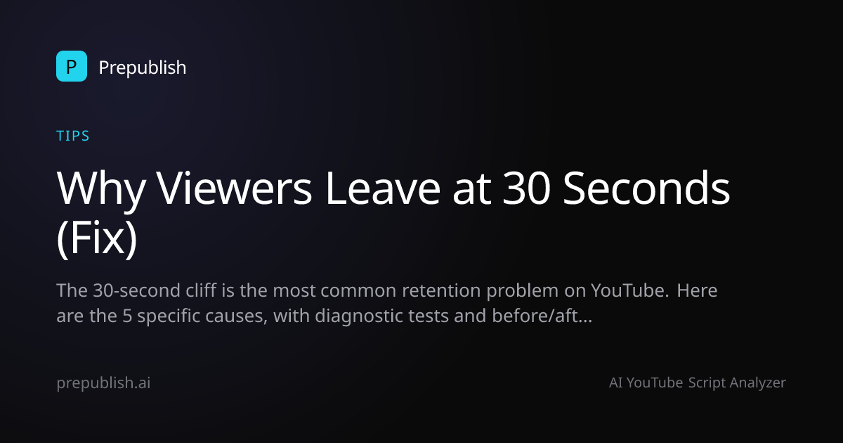 Why Viewers Leave at 30 Seconds (Fix)