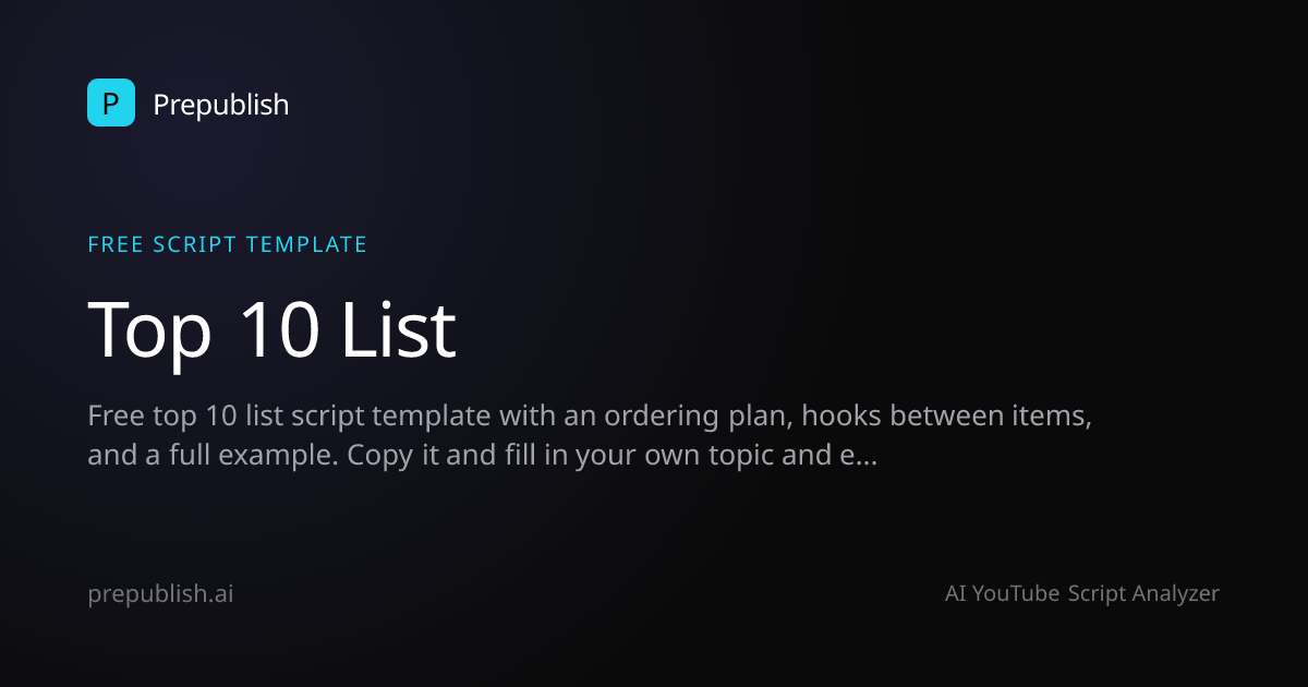 Top 10 List Script Template (Free)